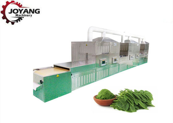 Les feuilles de Moringa saupoudrent 200KW 10m Min Microwave Sterilization Machine